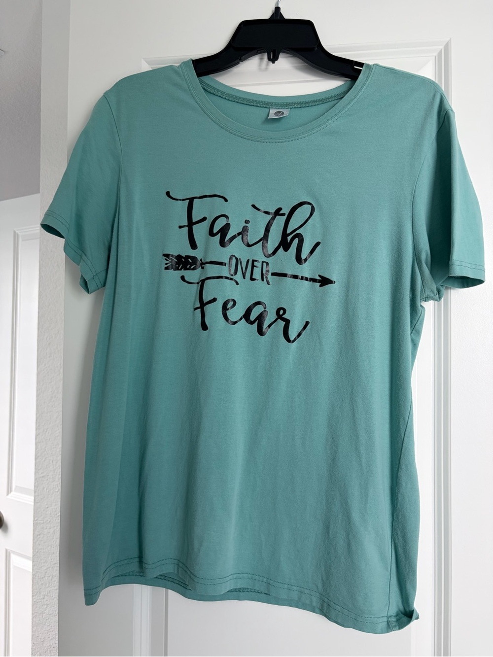 Mint Green "Faith Over Fear" Short Sleeve Tee